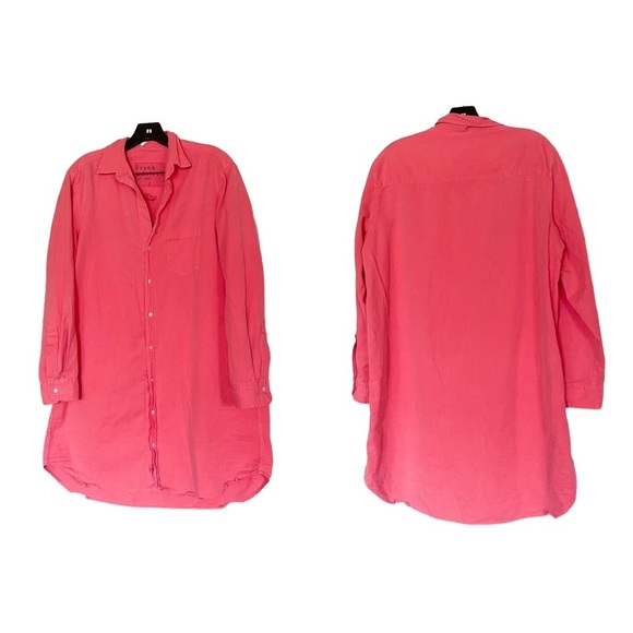 Frank & Eileen Dress Mary Shirt Button-Down Mini Distressed Flamingo L EUC - Picture 2 of 7